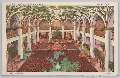 #ad Hotel amp; Resort St Missouri MO Grand Lobby at New Hotel Jefferson Vintage PC