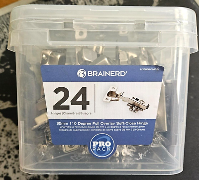 #ad Brainerd 24 Hinges 35mm 110 Degree Full Overlay Soft close Hinge Pro Pack