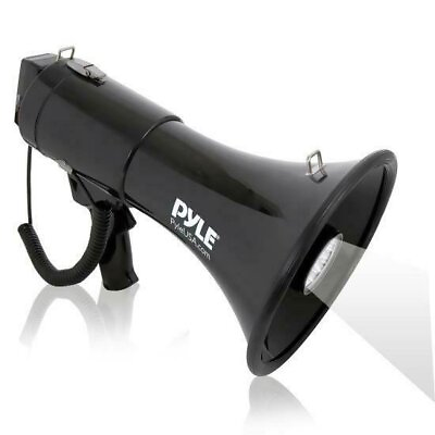 #ad Pyle Megaphone PA Bullhorn Siren Alarm Adjustable Volume LED Lights