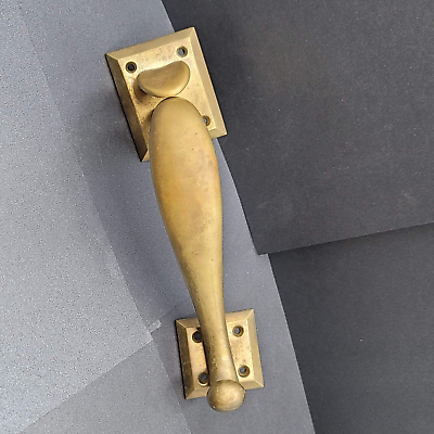 #ad #ad Vintage Brass Exterior Door Knob Pull Handle holes 6quot; Salvage Door Hardware