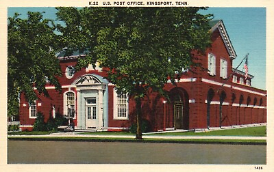 #ad Postcard TN Kingsport Tennessee US Post Office Linen Vintage PC f8128