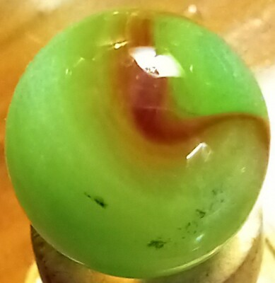 #ad Old Unknown Opaque Green Agate Toy Marble 15mm 129