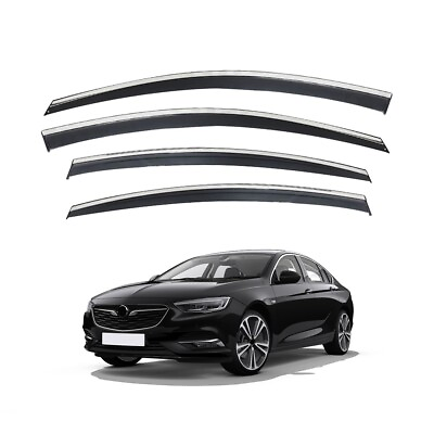 #ad For Vauxhall Opel Insignia 2017Premium Wind Deflector Chromium Plated Black