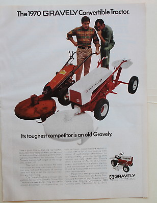 #ad Gravely Convertible Riding Mower Lawn Tractor Magazine Print Ad 1970