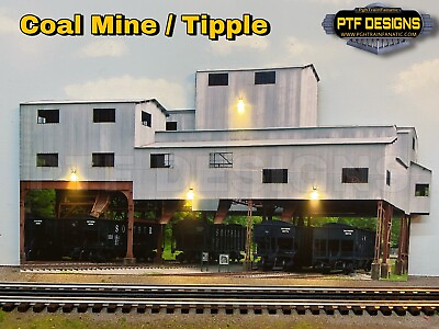 #ad N Scale COAL MINE TIPPLE Building Flat w LEDs Trackside Industry Walthers