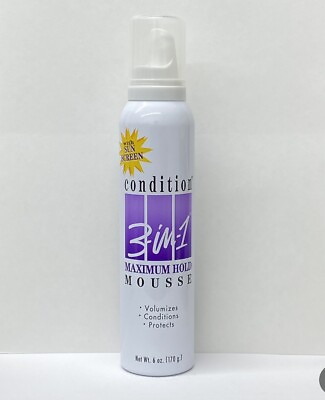 #ad Condition 3 in 1 Maximum Hold Mousse with Sun Screen 6 oz