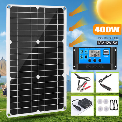 #ad 400 Watts Solar Panel Kit 100A 12V Battery Charger w Controller Caravan Boat RV