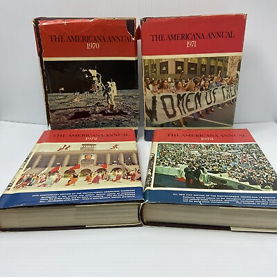 #ad quot;Year of the of the Moonquot; Americana Annual Lot of 3 1970 1973 Encyclopedias