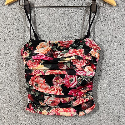 #ad Express Body Contour Floral Mesh Top 🌺 Women Small *NWT