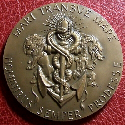 #ad mari transve mare hominibus semper prodesse crusader galley medal by R. JOLY