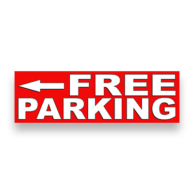 #ad FREE PARKING LEFT ARROW Vinyl Banner with Optional Sizes Made in the USA