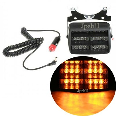 18 LED Amber Car Police Strobe Flash Lights Dash Emergency 3 Flashing Modes #wa