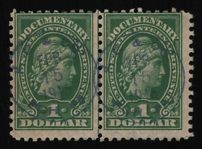 #ad #R217 $1 Documentary: Liberty Pair with Line Used 3 **ANY 5=FREE SHIPPING**