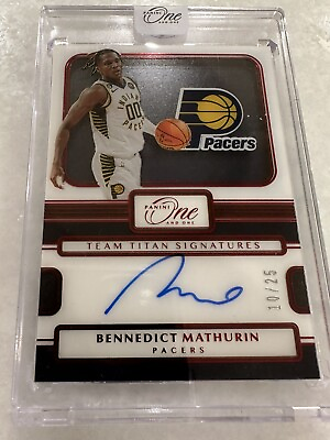 #ad #ad 2022 Panini One and One Benedict Mathurin 10 25 Team Titan rookie auto