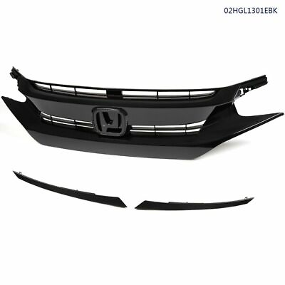 #ad #ad Fit For 2016 2018 HONDA CIVIC Mesh Grille Front Hood Grille Factory Style New