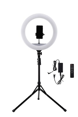 #ad 18 Inch LED Ring Light Adjustable 63 Inch Tripod Stand with Phone Stand