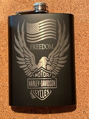 #ad Freedom Motorcycle 8 oz hip flask