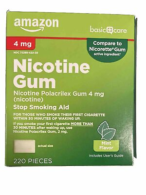 #ad #ad Amazon Basic Care Nicotine Gum 4mg Stop Smoking Aid MINT 220 Count exp 03 24