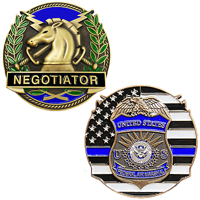 #ad #ad GL13 004 FAM Federal Air Marshal Thin Blue Line Negotiator Challenge Coin
