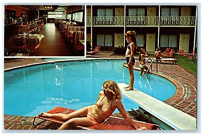 #ad c1960#x27;s Best Western Camara Inn Kingsport Tennessee TN Swimming Pool Postcard