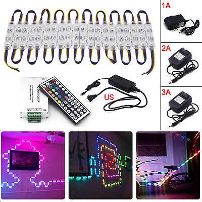 #ad 10ft 80ft 5050 SMD 3 LED Module Light RGB Waterproof Storefront Window Sign Lamp