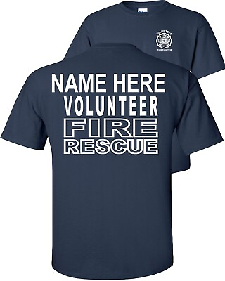 #ad Custom Volunteer Fire Rescue T Shirt Firefighter VFD S 5X