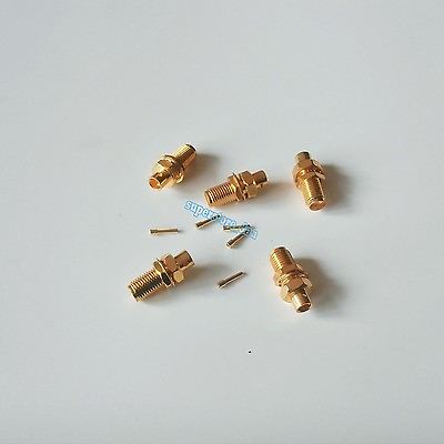 #ad 10X SMA female Jack solder nut bulkhead semi rigid RG402 0.141quot; RF connector