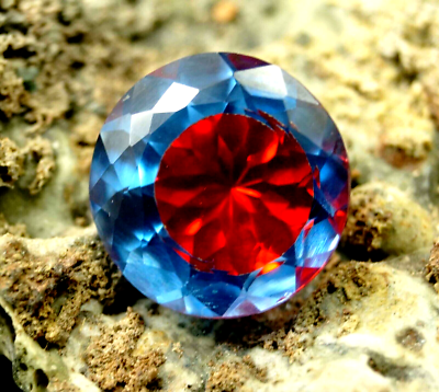 #ad AAA 15 CT Natural Pitambari Sapphire Bi Color Round Cut Loose Gemstone