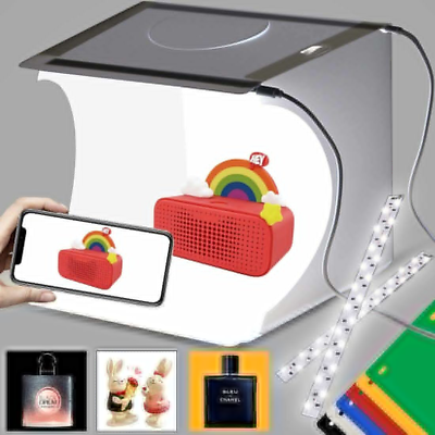 #ad LED Light Room Photo Studio Photography Lighting Tent Kit Backdrop Cube Box New