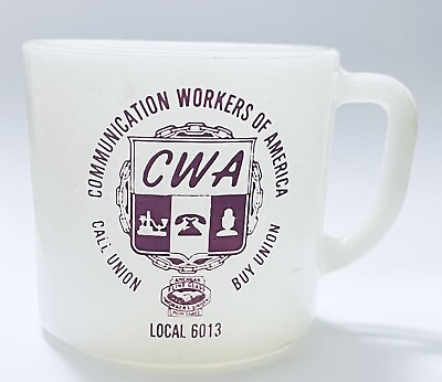 #ad #ad Vintage Anchor Hocking Milk Glass Mug Workers Union