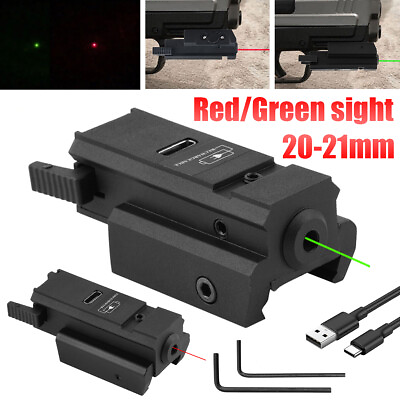 #ad #ad USB Rechargeable Pistol Gun Green Red Beam Sight 20mm For 17 Taurus G2c US