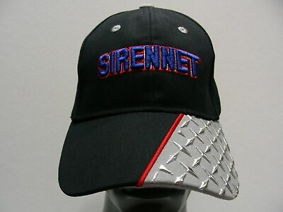#ad SIRENNET BLACK WITH FAUX METAL ONE SIZE ADJUSTABLE BALL CAP HAT