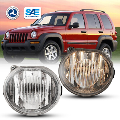 #ad Fog Lights for 2002 2004 Jeep Liberty Clear Driving Bumper Front Lamp Bulbs Kit