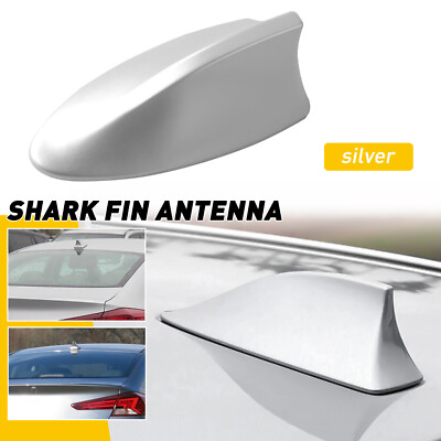 #ad Shark Fin Roof Antenna Car AUTO Aerial FM AM Radio Signal Universal Silver EOR