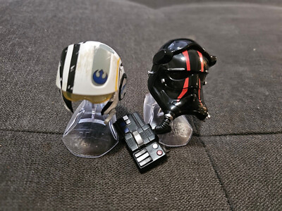 #ad Star Wars Diecast Black Series TIE Fighter Pilot Mini Helmet X WING POE HELMET