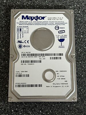 #ad Maxtor DiamondMax Plus 9 80GB ATA YAR41BWO K MG A Hard Drive