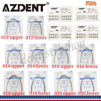 #ad #ad 10X AZDENT Ortho Metal Bracket Braces MBT Roth Hooks 3 345 Round Niti Arch Wires