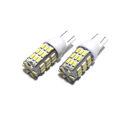 #ad 2 Ultra Bright 12 volt AC DC White LED T10 Wedge Base Light Bulbs w 42 LEDs