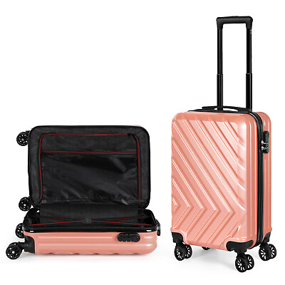 #ad 20quot; Carry On Luggage HardShell Lightweight Suitcase Travel Trolley Spinner Wheel