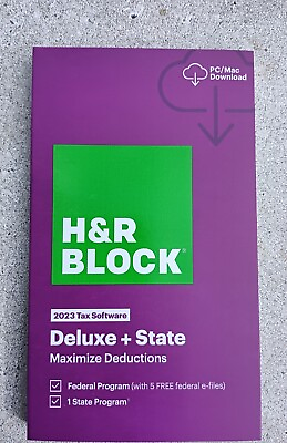 #ad #ad Hamp;R Block Deluxe Federal amp; State 2023 Tax Key Card Box New with Free Shipping