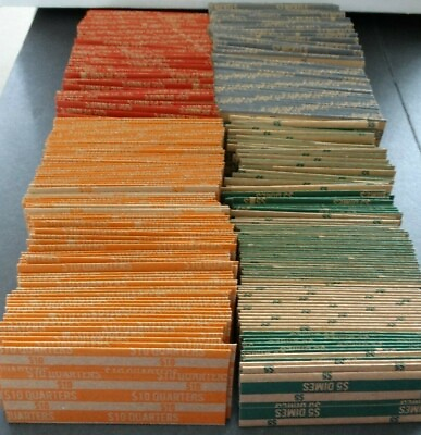 #ad 400 Assorted 100 of Each Nickel Dime Quarter Penny Coin Striped Wrappers
