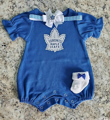 #ad Maple Leafs newborn baby clothes Maple Leaf baby gift Toronto hockey baby gift