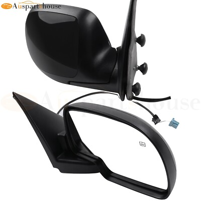 #ad Pair Side View Mirrors for 2003 2007 Chevy GMC Power Heated Black Left Right