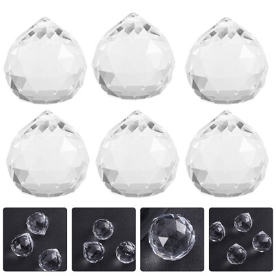 #ad 20 Pcs Crystal Pendants For Chandelier Hanging Crystals Decors Drop Beads Ball
