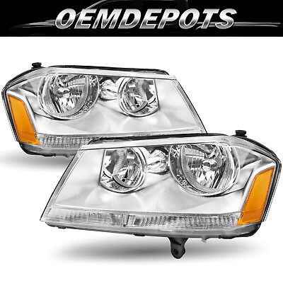#ad For 2008 2014 Dodge Avenger SXT SE Headlights Chrome Headlamps Leftamp;Right 08 14