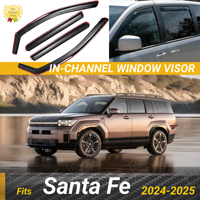 #ad For Hyundai Santa Fe 2024 2025 In Channel Vent Window Visors Sun Guard Deflector