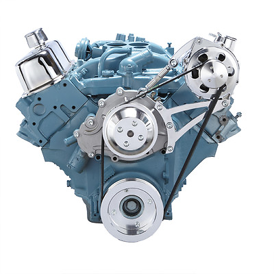 #ad Pontiac Serpentine Pulley Conversion Kit Alternator 350 400 428 455 System