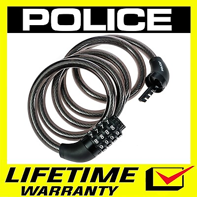 #ad POLICE Heavy Duty Combination Password Bike Lock Cable Bicycle Chain Lock