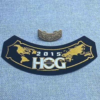 #ad 2015 HOG Harley Owners Group Member Official Patch Badge Pin Set Harley Davidson