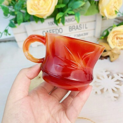 #ad Carnelian Gemstone Cup with Handle Red Agate Crystal Cup Specimen Decoration